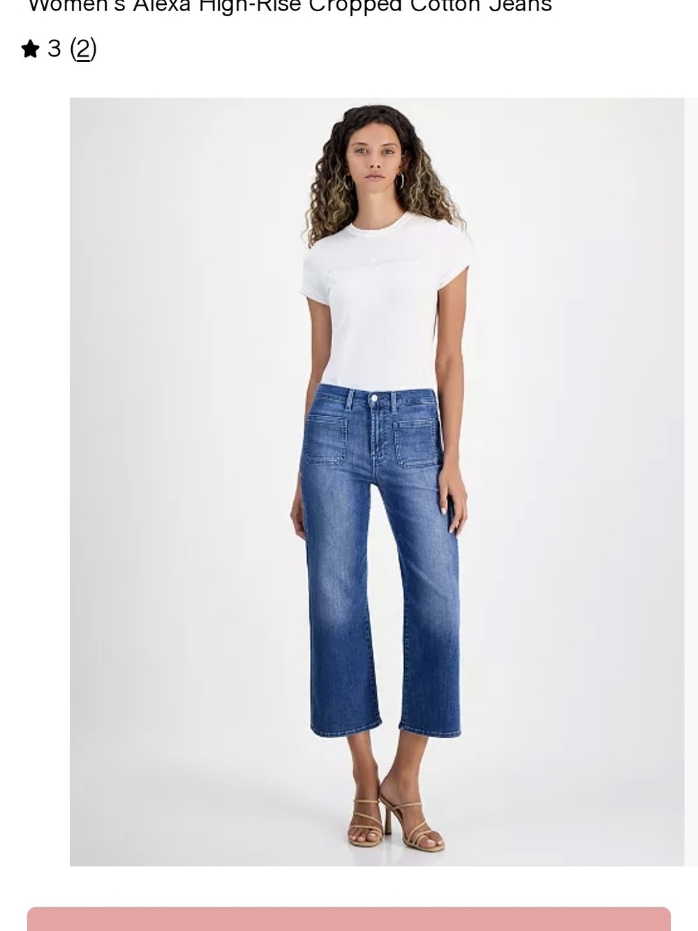 7 For All Mankind Women's Alexa High-Rise Cropped Cotton Jeans